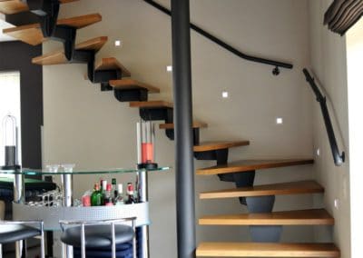 Escalier sur mesure en bois et aluminium par Alain Rosen